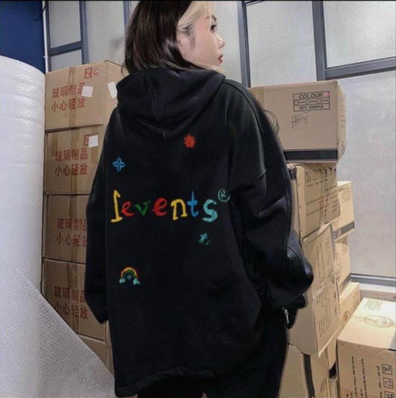 Áo khoác nỉ bông dày dặn in chữ Fevent form rộng unisex nam nữ couper