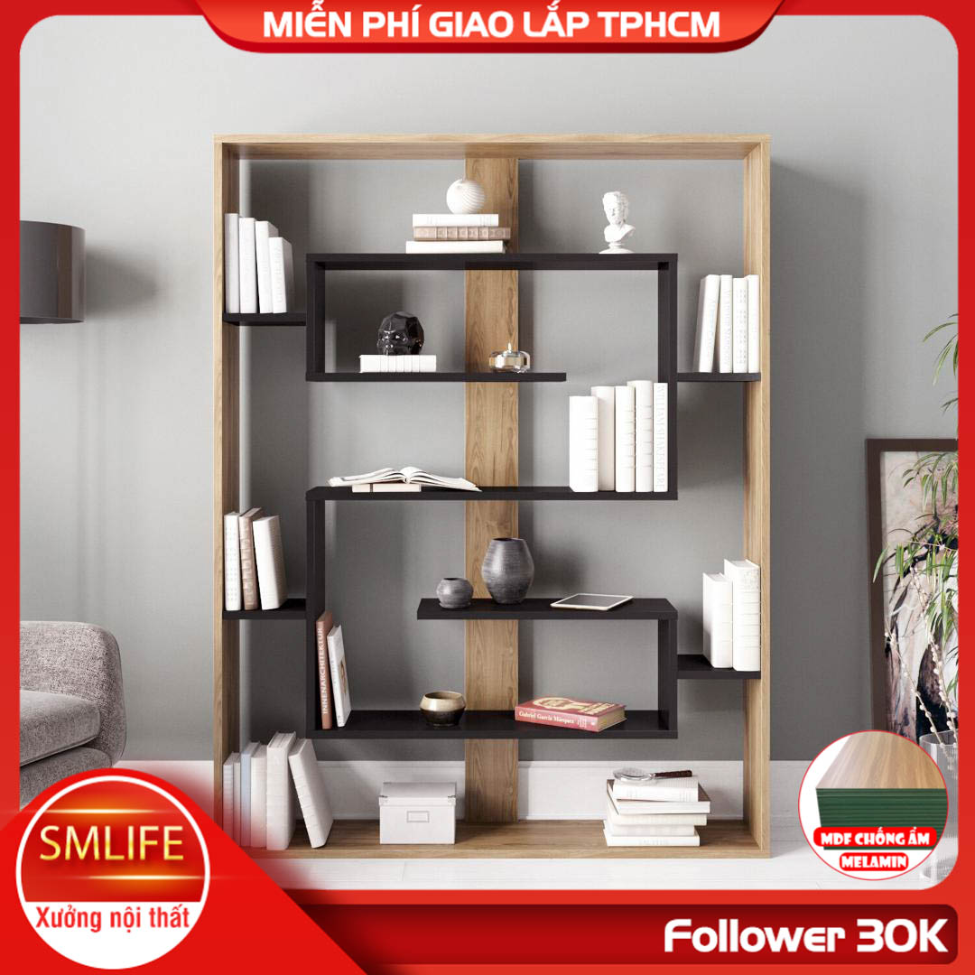 Giá sách gỗ công nghiệp tiện dụng SMLIFE Brock