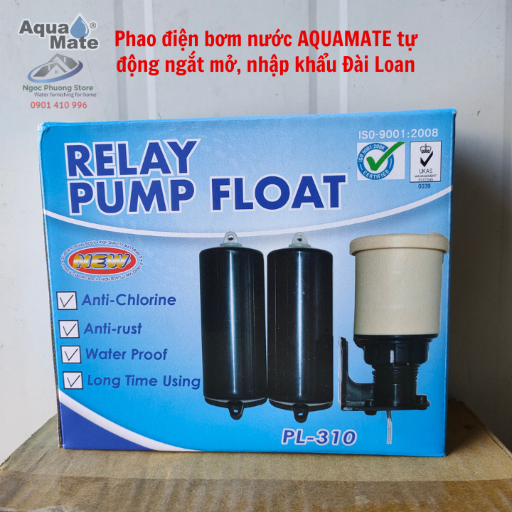 Phao Điện Bơm Nước AQUAMATE Tự Động Ngắt Mở, Chống Tràn Chống Cạn, Tiếp Điểm Bạc Siêu Bền Nhập Khẩu Đài Loan