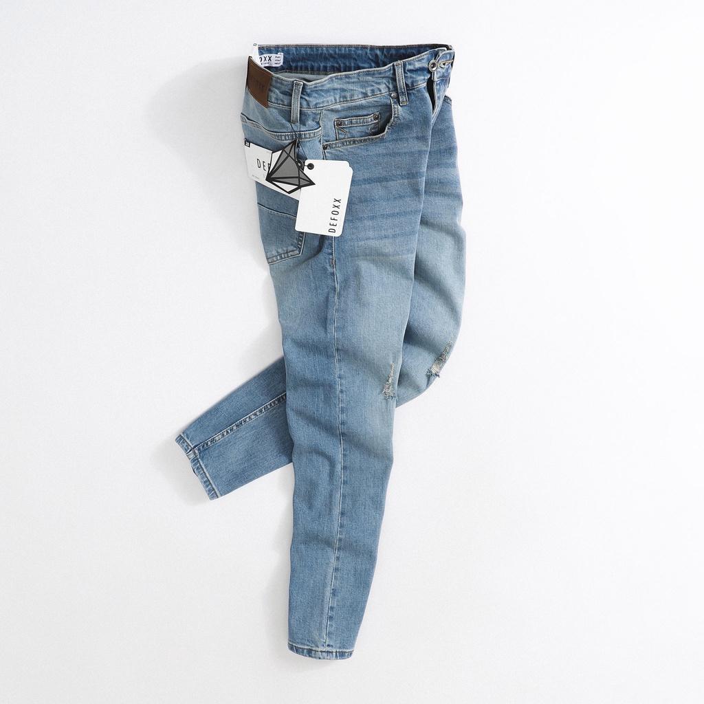 Quần jean xanh wash rách nhẹ form slimfit - RIPPED JEAN DF BLUE 220541 | LASTORE MENSWEAR