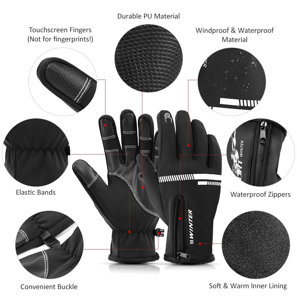 Găng tay đi xe đạp mùa đông Nam nữ ngón tay bấm được màng hình cảm ứng