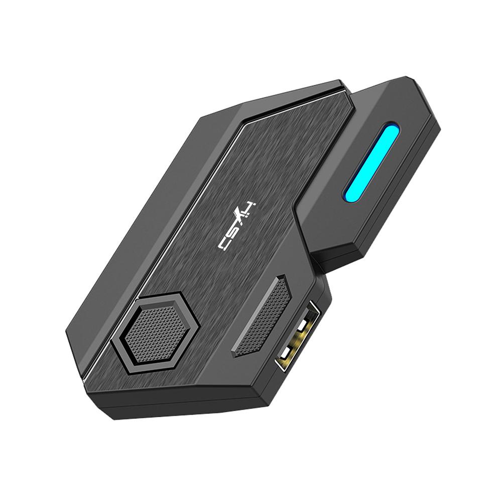 HXSJ P3 Wired Keyboard Mouse Converter Portable Mobile Game Keyboard and Mouse Adapter with 3 USB Ports