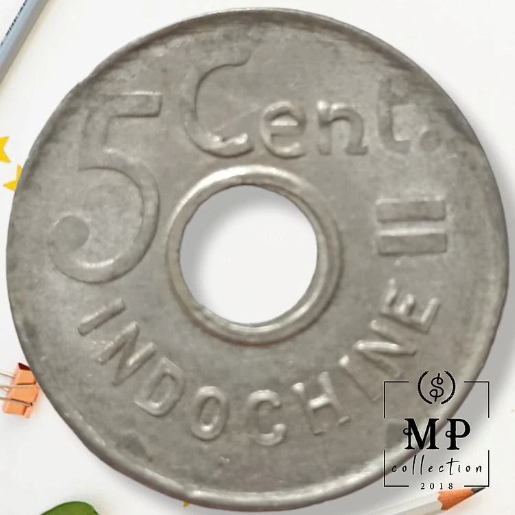 Đồng xu French Indochina 5 Centimes 1943