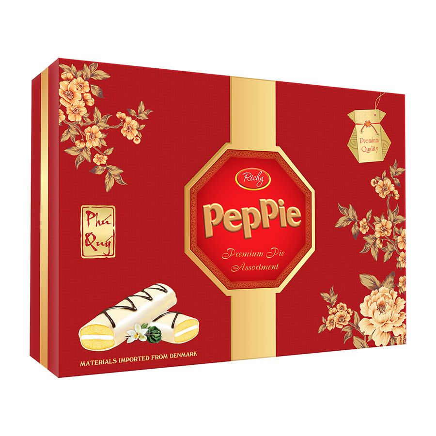 Bánh Richy Peppie Phú Quý hộp đỏ 468g