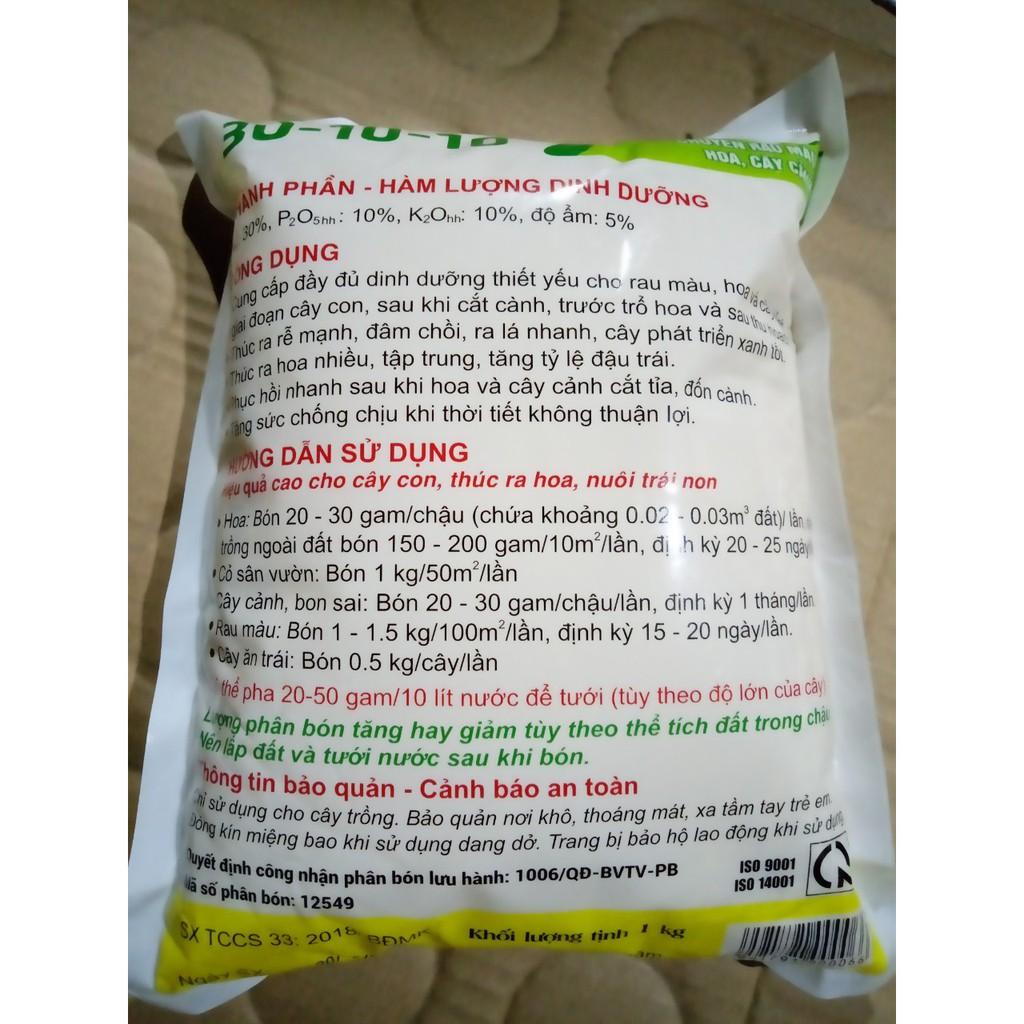 NPK ĐẦU TRÂU 30-10-10 gói1KG