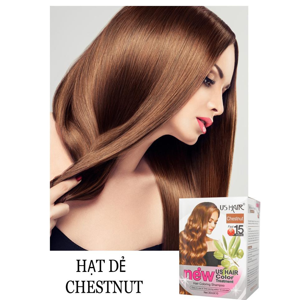 Dầu Gội Nhuộm Tóc Thảo Dược US Hair (Combo 6 hộp)