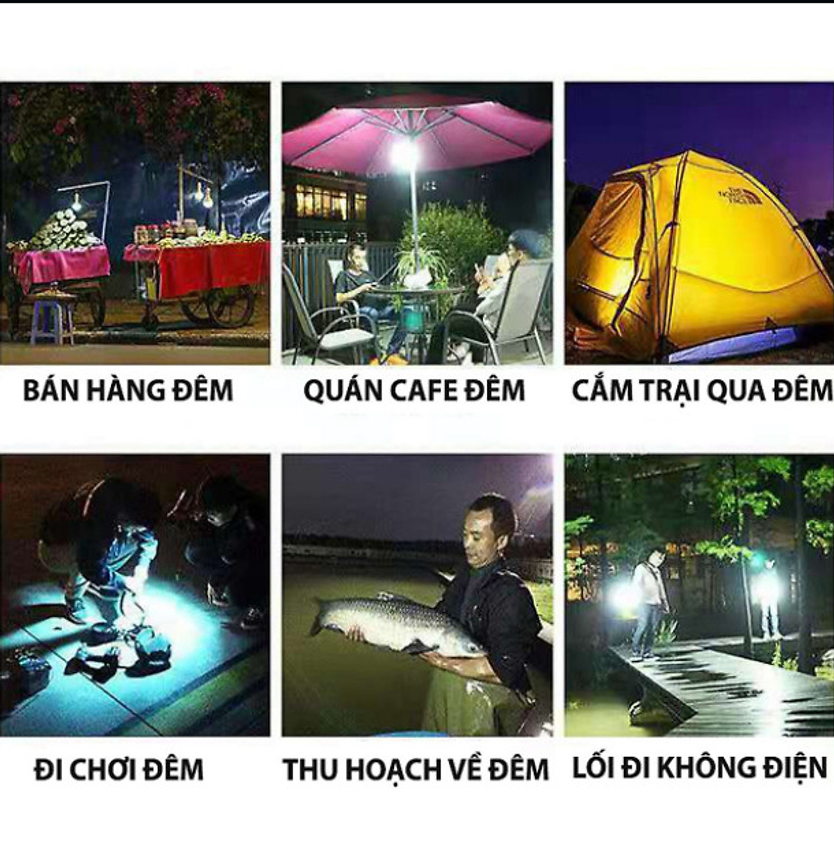 Bóng đèn tích điện 6-8h cắm USB, bóng đen tích điện