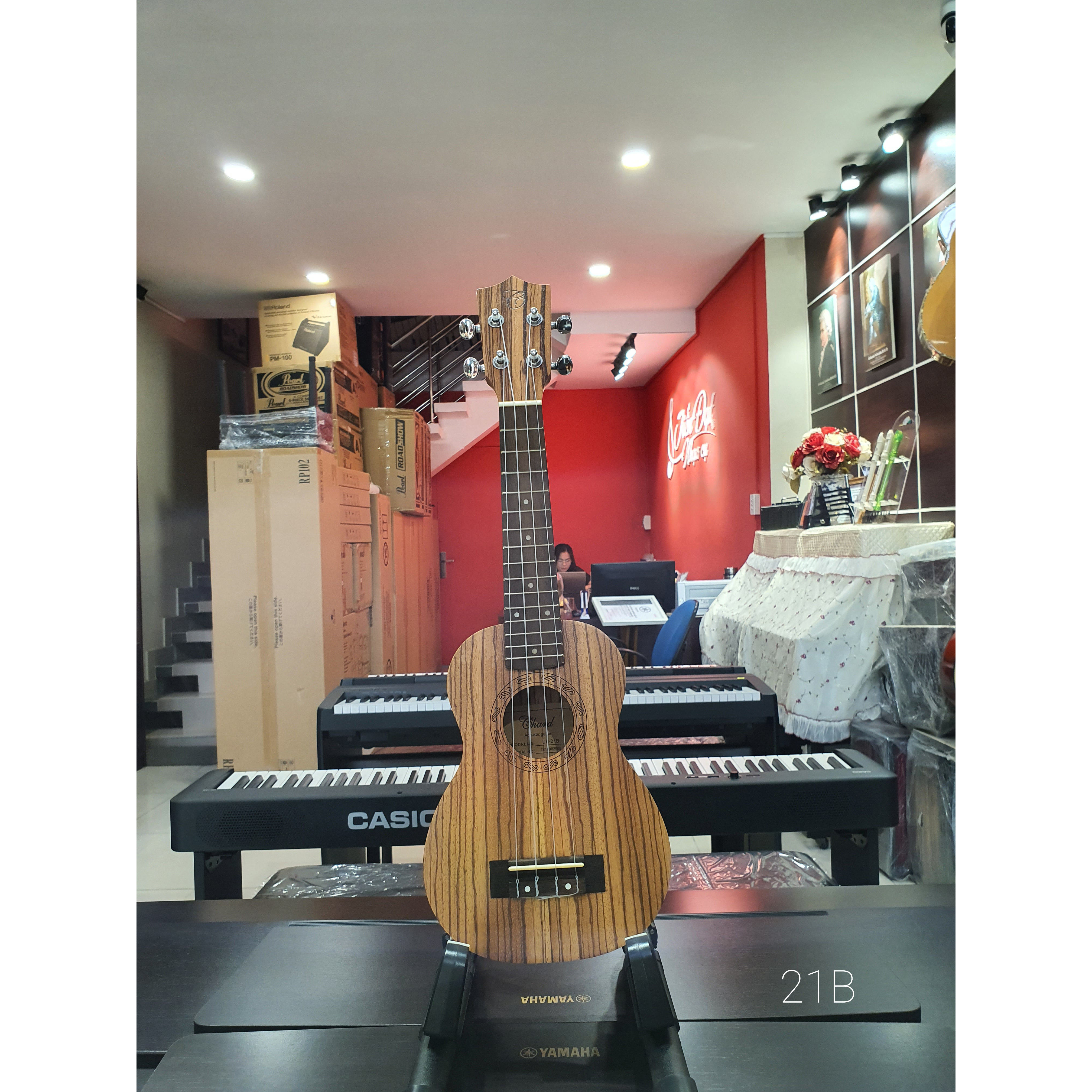 Đàn Ukulele Soprano CHARD U-21B, Mặt Đàn Gỗ Hồng Sắc