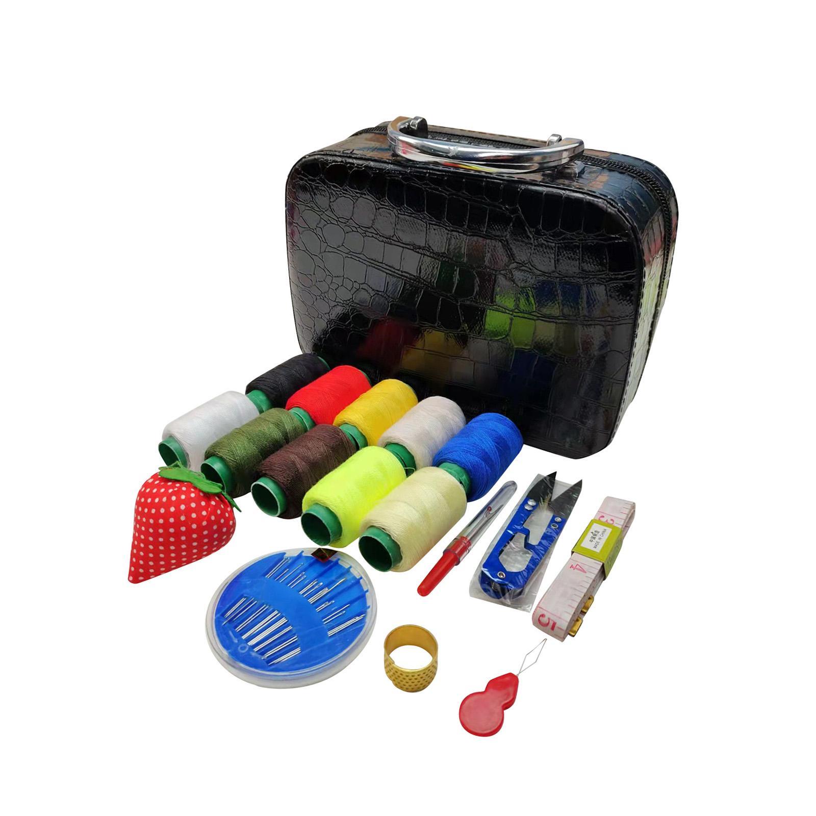 Sewing Supplies Organizer Sewing Accessories Storage Bag Exquisite Pins PU Leather Thread Sewing Box for Clothes Mending Embroidery Handwork