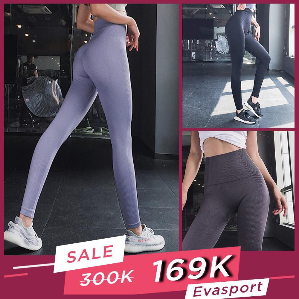 Quần legging tập gym nữ dài tập yoga zumba aerobic thể thao vải dệt kim, nâng mông