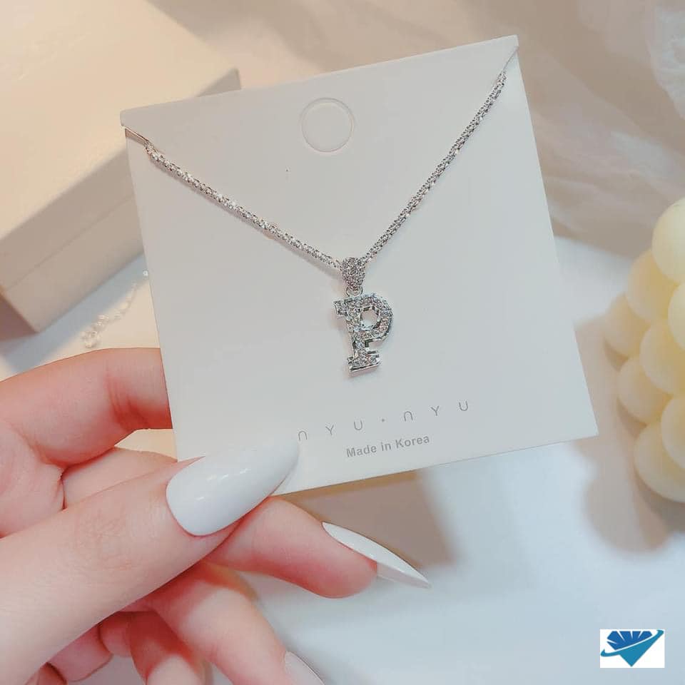 Mặt dây chuyền bạc hình chữ cái chất liệu bạc MS58c