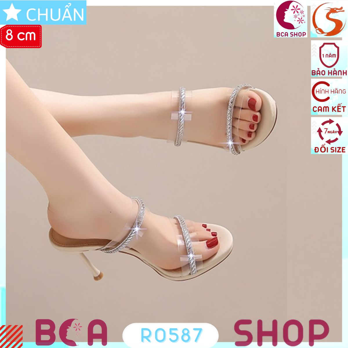 Cao gót nữ hở mũi 8p RO587 ROSATA tại BCASHOP thiết kế sang trọng, tôn dáng, thể hiện gu thời trang sang trọng, nổi bậc