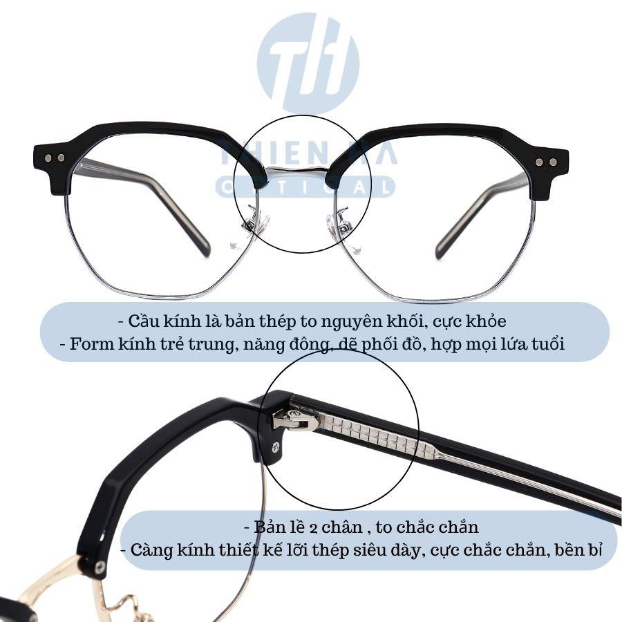 Gọng kính nam nữ đa giác THIÊN HÀ OPTICAL chất liệu nhựa cao cấp càng lõi thép chắc chắn dáng dễ đeo nhiều màu A2153