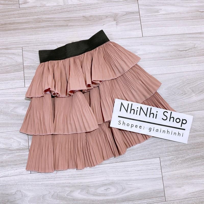Chân váy xòe nhăn 3 tầng dáng ngắn, Chân tầng dáng xòe cạp chun CV1167 - NhiNhiShop