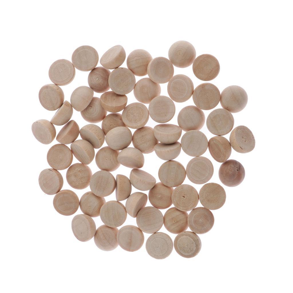 50 Chiếc 1 Cm Gỗ Tự Nhiên Khối Chưa Hoàn Thành Một Nửa Bóng Gỗ Thủ Công Trẻ Em Tự Làm Đồ Chơi