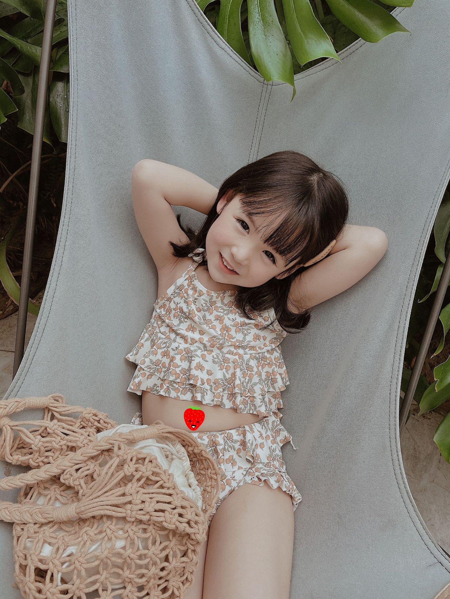 2021 Mới Mùa Hè Cho Bé Gái In Hoa Đồ Bơi Vai Tắt Trẻ Em Áo Liền Quần Kỳ Nghỉ Quần Áo Đi Biển Có Đồ Bơi