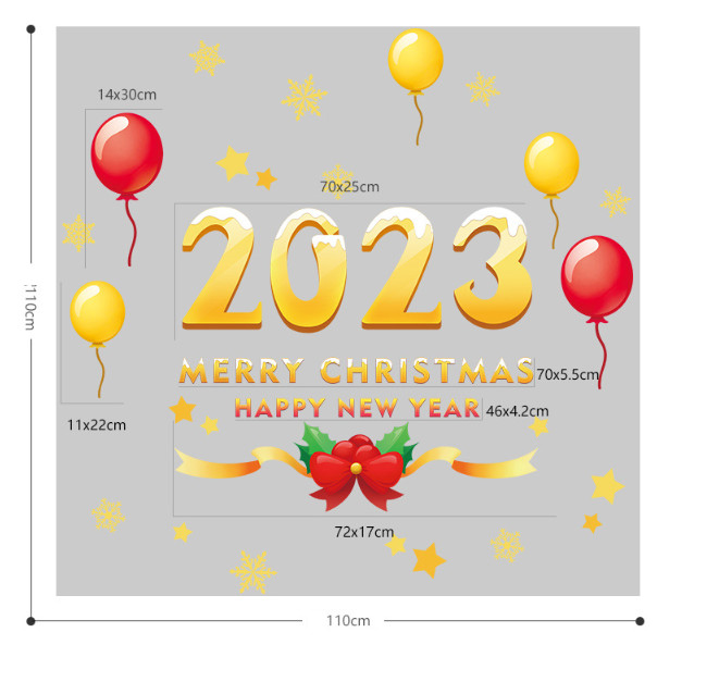 Decal trang trí noel hít tĩnh điện - Năm 2023 hiện đại mới