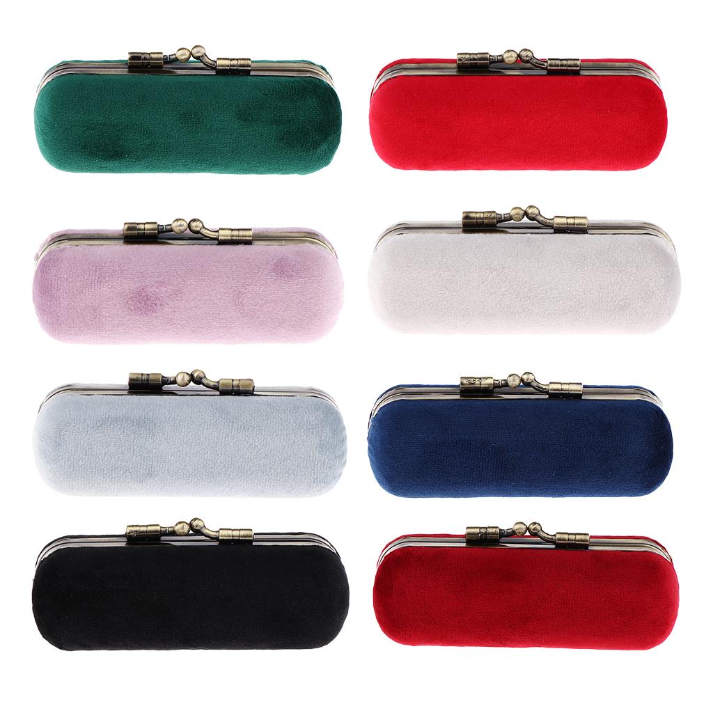 Lipstick Holder Makeup Case Storage Box Mirror Purse Pocket Red