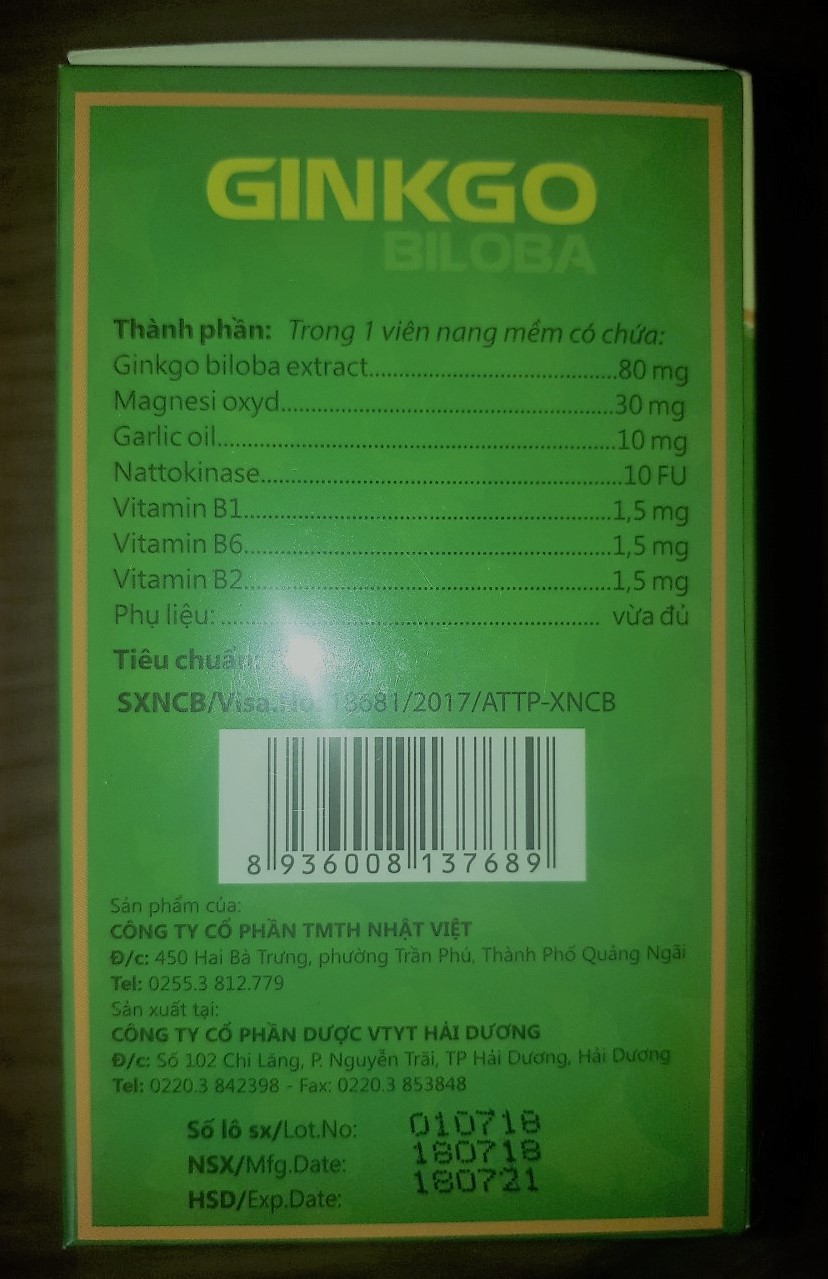 Thực phẩm chức năng Ginkgo Biloba - giúp bổ não, tăng trí nhớ