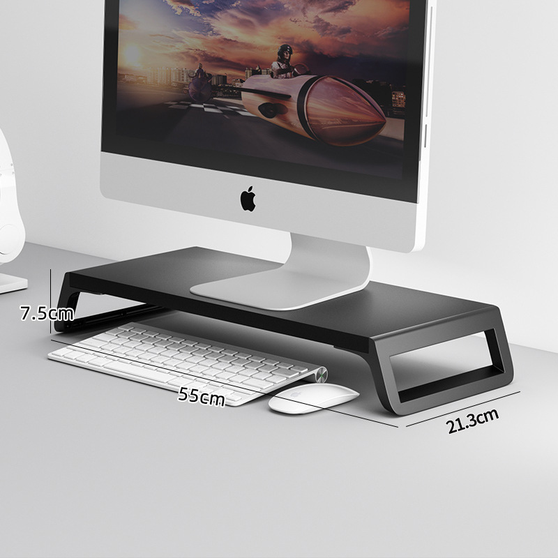 Kệ Gỗ Nâng Màn Hình Máy Tính Laptop Desktop; Khung Giá Đỡ Để Đồ Trên Mặt Bàn; Cất Gọn Bàn Phím, Chuột - Hàng Nhập Khẩu