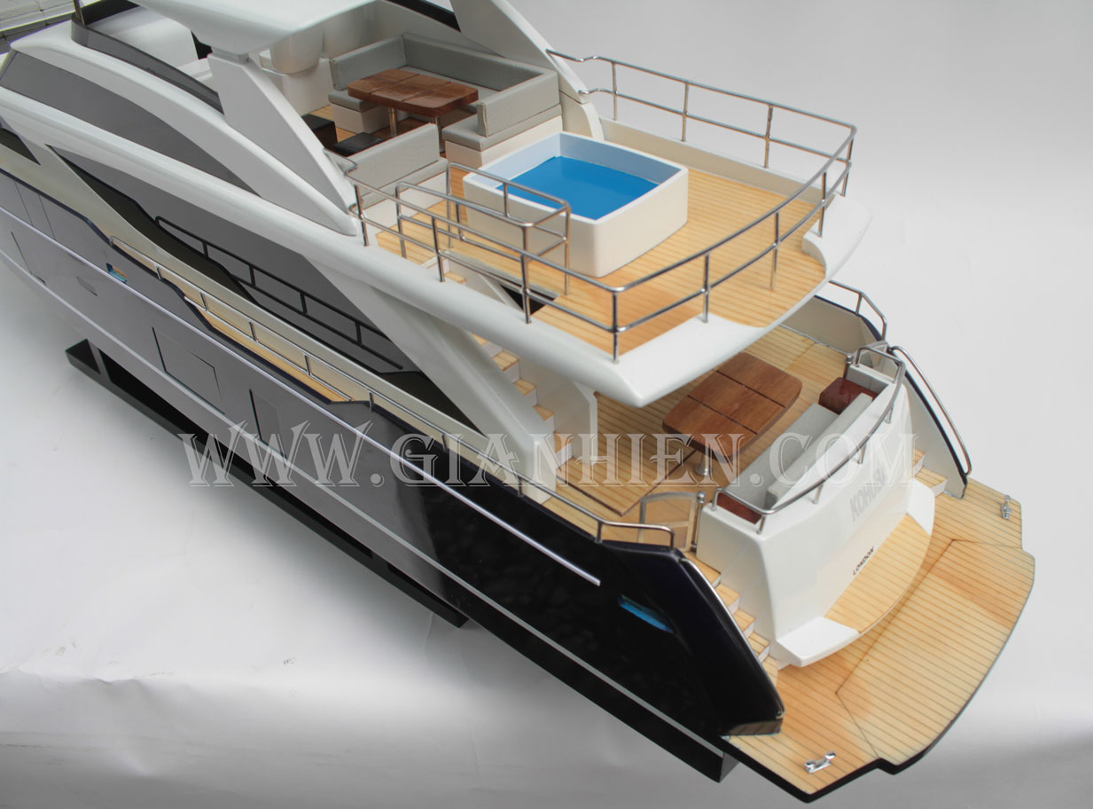 Mô hình Du Thuyền hiện đại PRINCESS SUPERYACHTS 30M (Blue Black) 90cm (Giá xưởng)