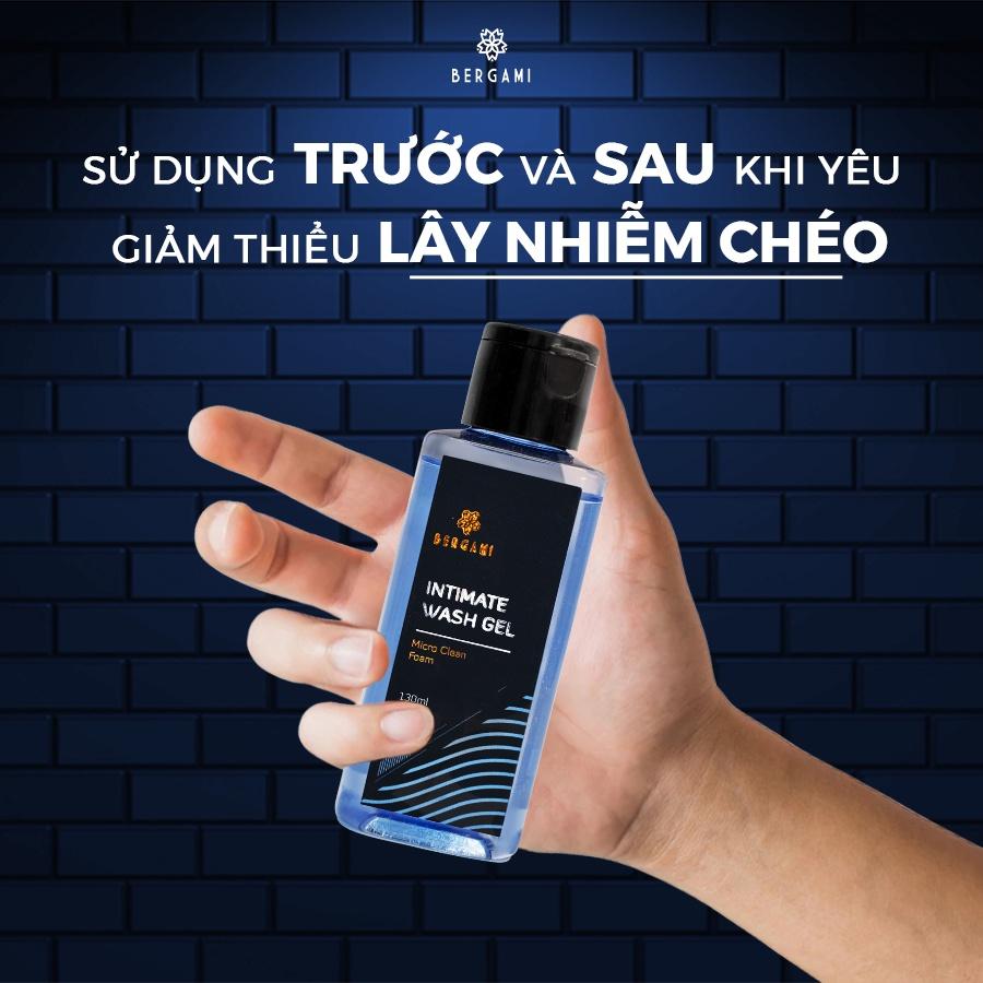 Dung dịch vệ sinh nam Bergami, hương nước hoa quyến rũ, ngăn ngừa vi khuẩn và khử mùi suốt 24/7 - 130ml/chai