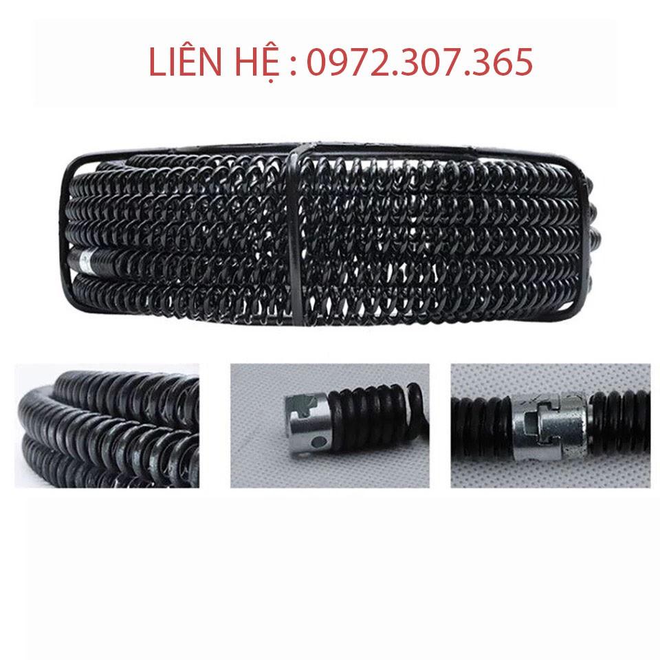 Dây thông tắc đường ống đường kính 16mm,dài 9m Thép 65 Mangan Cao Cấp, chống rỉ màu đen