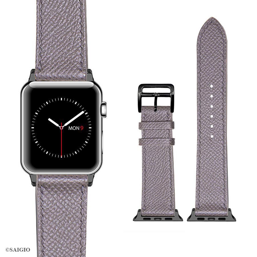 Dây Đồng Hồ Apple Watch 41mm 40mm 38mm, Chất Liệu Da Bê EPSOM Thảo Mộc Cao Cấp, Nhập Khẩu Từ Châu Âu, Dây Đeo Phong Cách Hiện Đại và Sang Trọng, Tương Thích Các Phiên Bản Series 9/8/7/6/5/4/3/2/1/SE/SE2