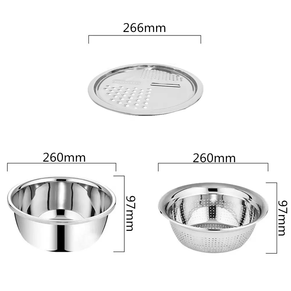 set 3 chậu rổ nạo inox tặng kèm kình giữ nhiệt xương rồng cao cấp