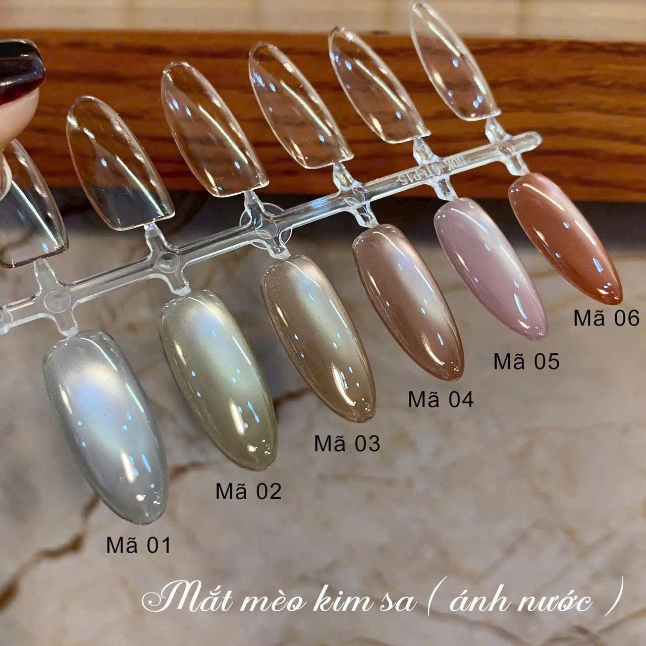 Set Sơn Mắt Mèo Ánh Trăng Kim Sa 6 Màu TG PRO Siêu Sáng Tặng Kèm Bảng Màu Cao Cấp Chuyên Dùng tráng gương Làm Nail Nữ Women