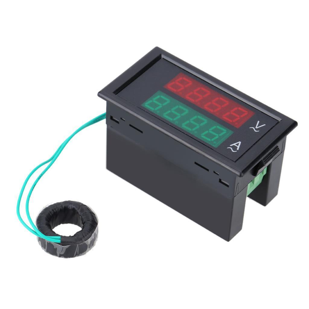 Dual LED Digital Voltmeter Ammeter Amp Volt Meter Gauge Tester AC 300V 100A