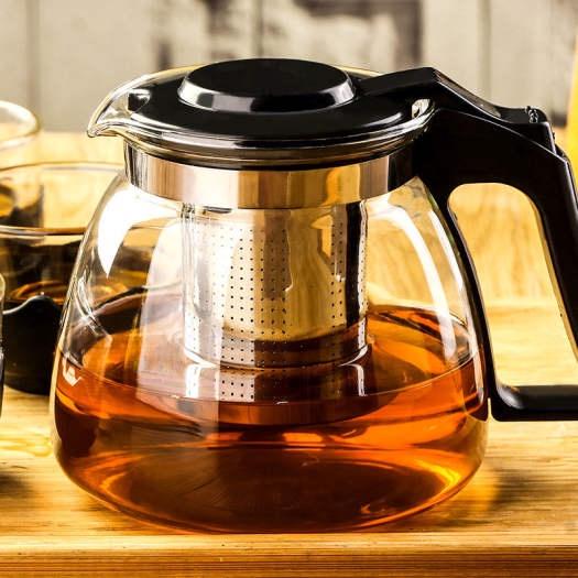 Bộ Bình Lọc Trà Bộ bình trà Thủy Tinh 4 Ly Có Lưới Lọc Inox 304 Tiện Dụng