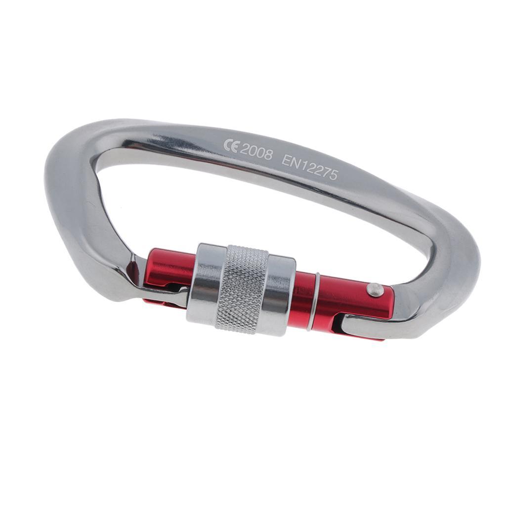 2Pcs 25KN D Type Screw Lock Carabiners Outdoor Clips Hammocks