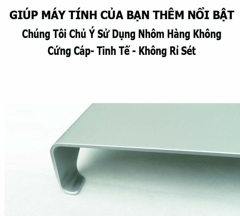 Giá Đỡ Laptop, Desktop, Chân Đế Máy Tính; Hợp Kim Nhôm; Cất Gọn Chuột Và Bàn Phím - Hàng Nhập Khẩu