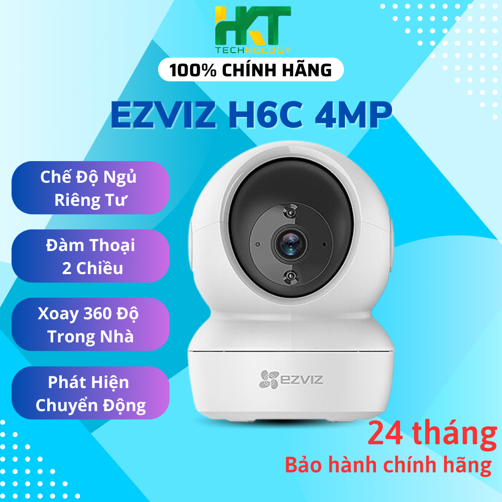 Camera WIFI EZVIZ H6C 4MP - Độ Phân Giải 2K, Xoay 360 độ, Đàm Thoại 2 Chiều - Hàng chính hãng