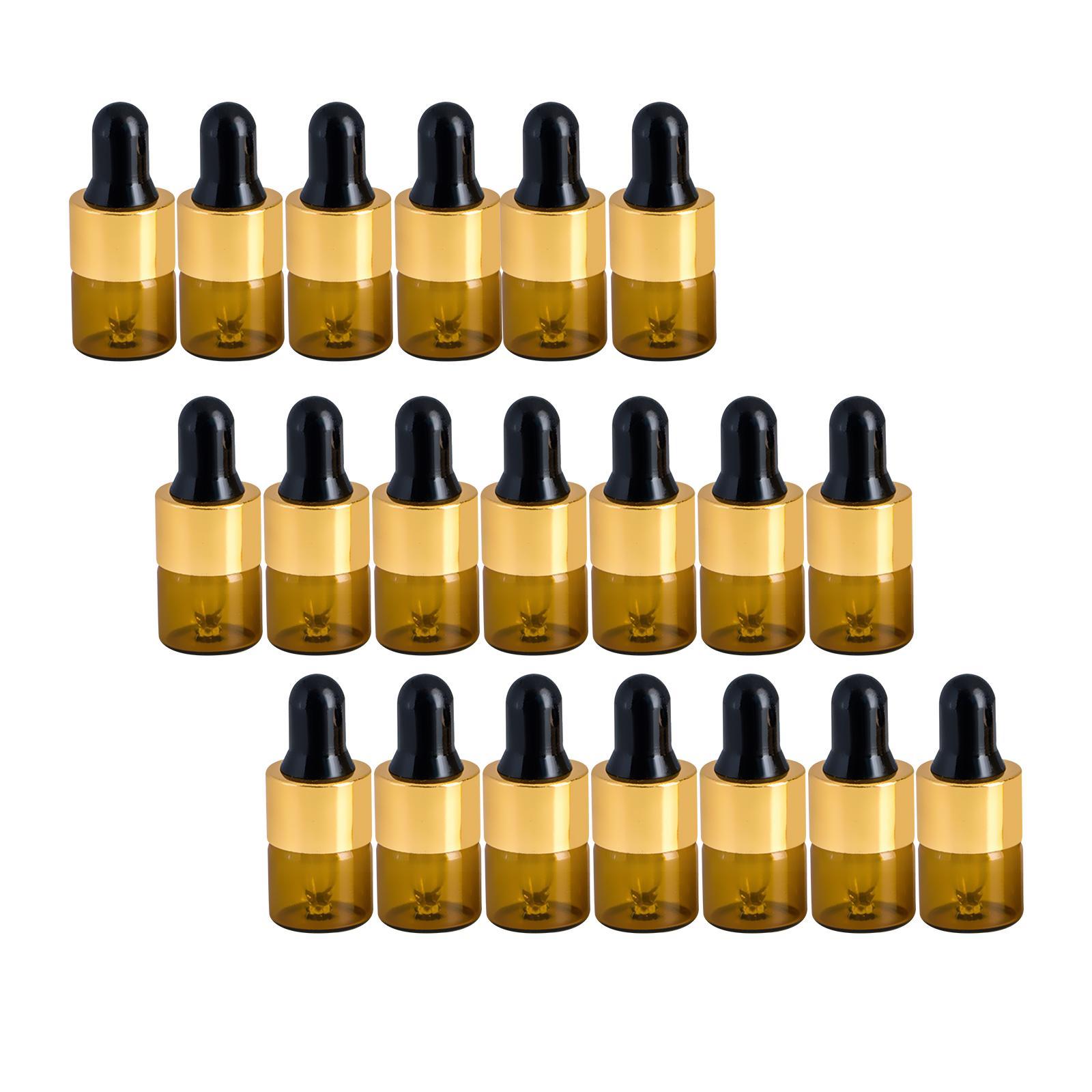 20x Dropper Bottles with Glass Eye Dropper Refillable for Perfume Storage
