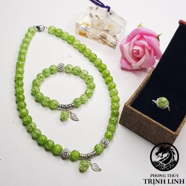 BỘ TRANG SỨC XANH LÁ THIẾT KẾ