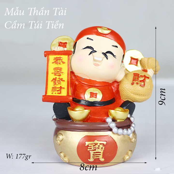 Tượng thần tài phong thủy may mắn dùng trang trí taplo xe hơi, bàn làm việc