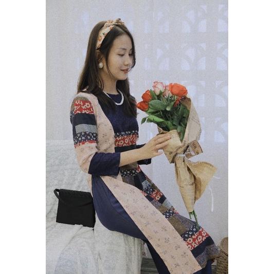Áo dài vải chắp vintage độc đáo
