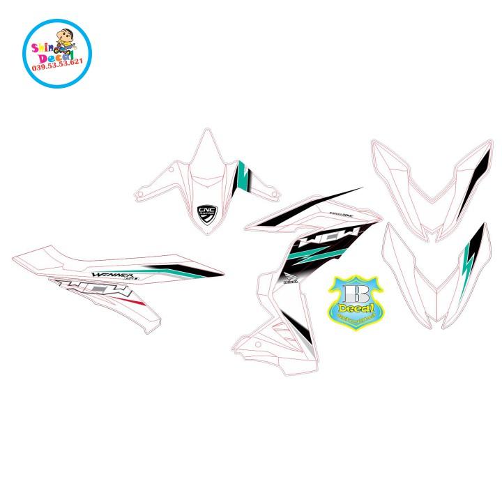 Tem rời winner v1 WCW dán xe trắng