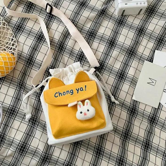 Túi đeo chéo Túi vải mini tai thỏ siêu dễ thương thiết kế Hàn Quốc TV05