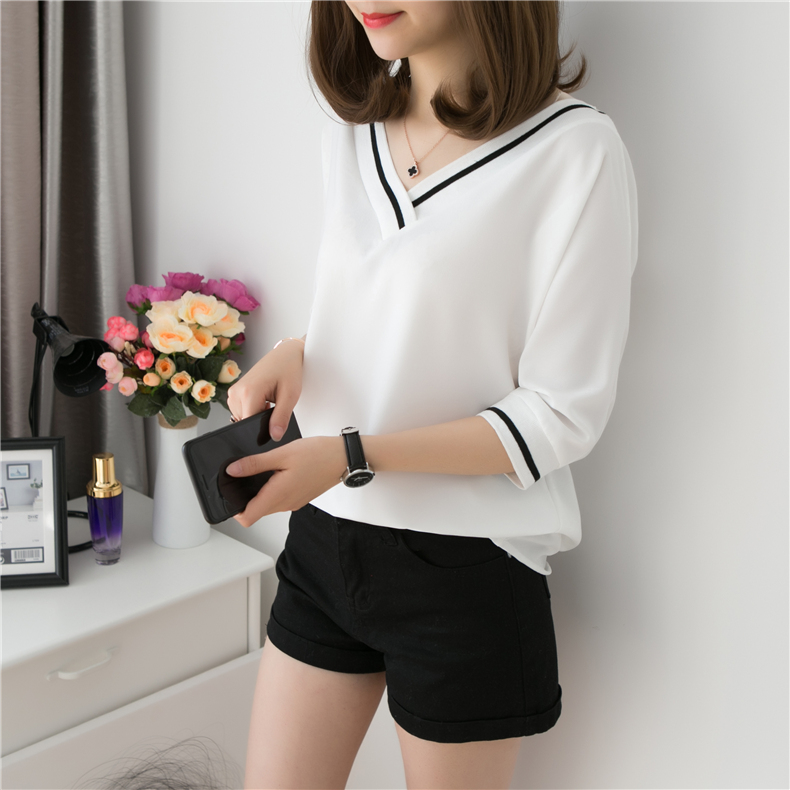 Áo Thun Cổ V Thun Mát Phong Cách Hàn Quốc Ulzzang JD31