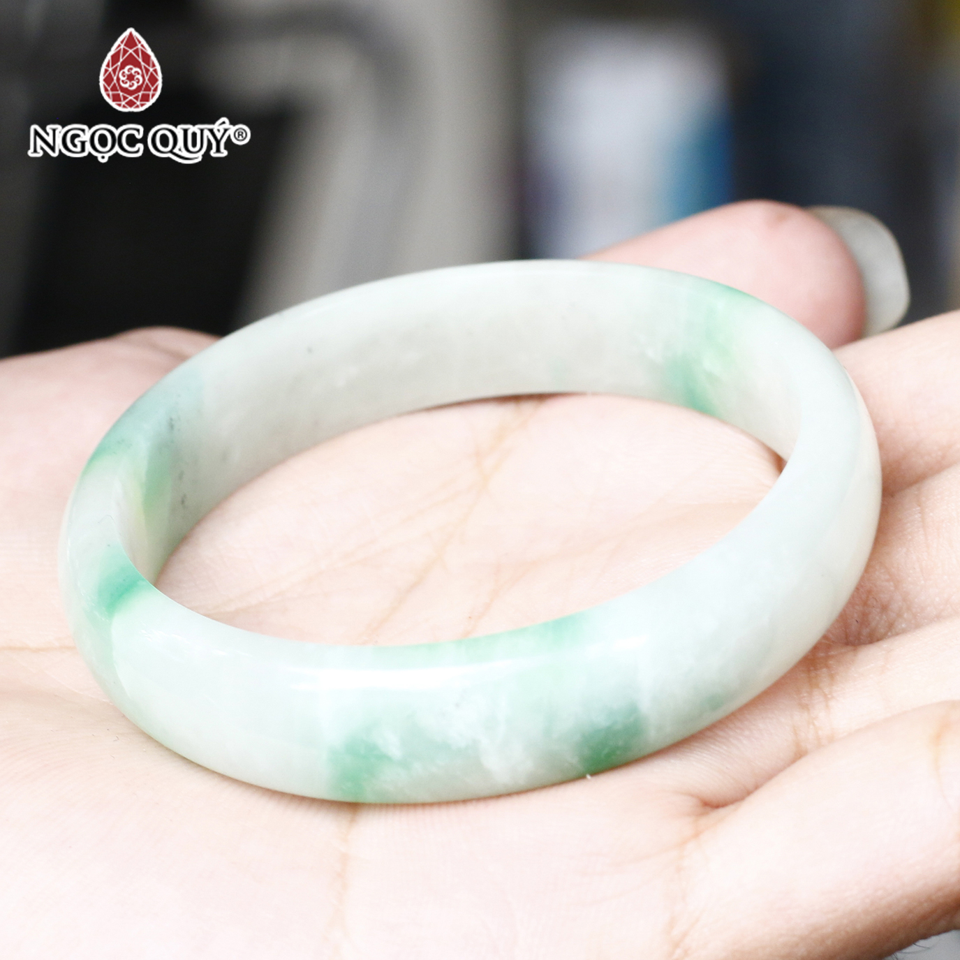 Vòng tay liền khối đá cẩm thạch ni49 mệnh hỏa, mộc - Ngọc Quý Gemstones
