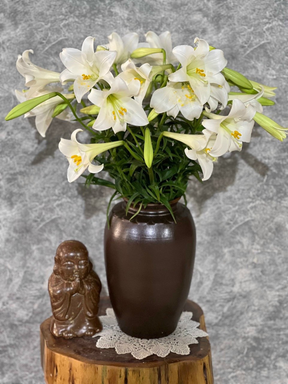 Lọ hoa gốm sứ Bát Tràng cao cấp men nâu cao 30cm