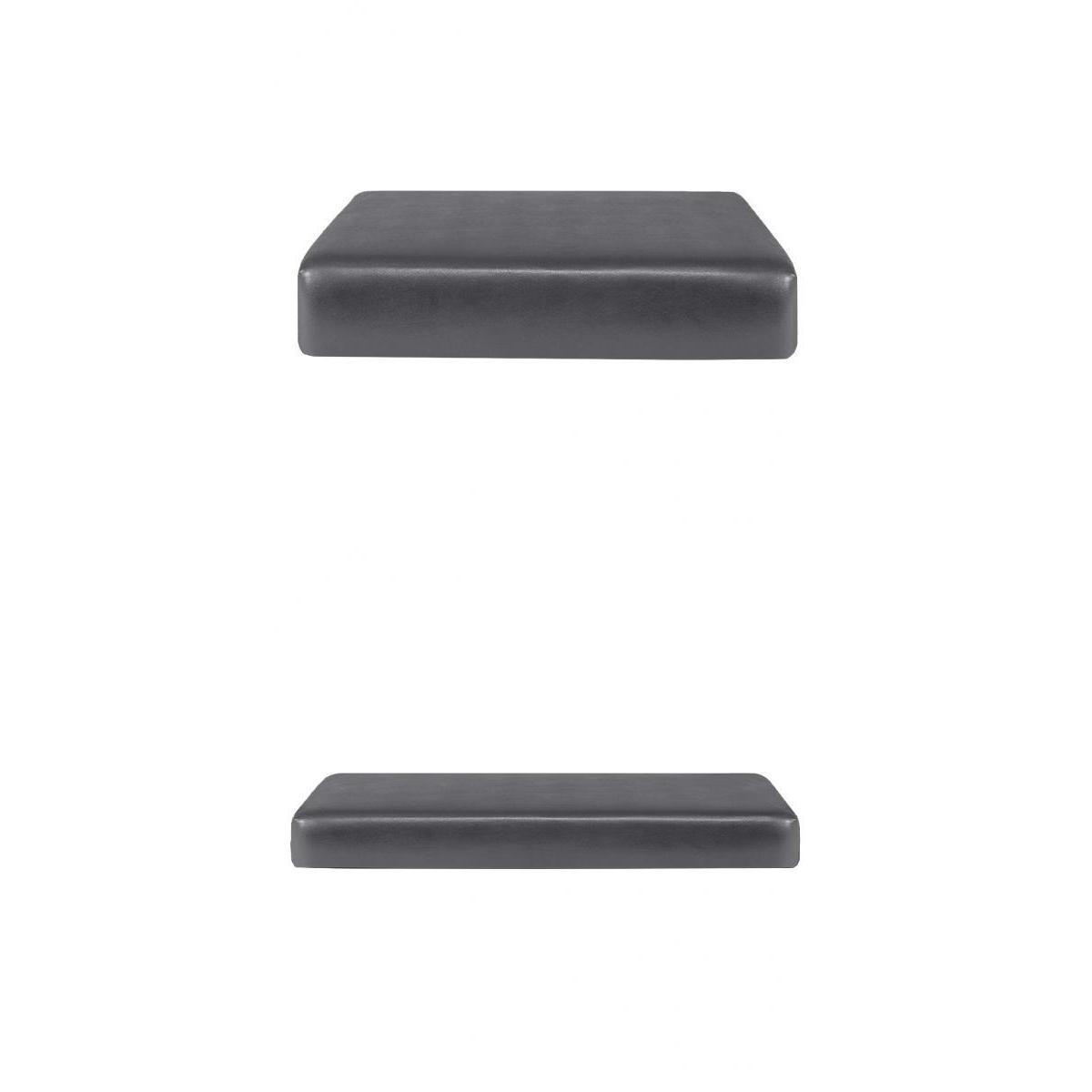2pcs PU Seat Cushion Slip Furniture for Sofa Couch Gray