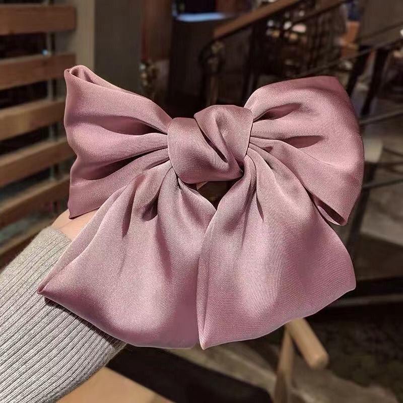 Kẹp tóc nơ vải satin khổng lồ ulzzang cute