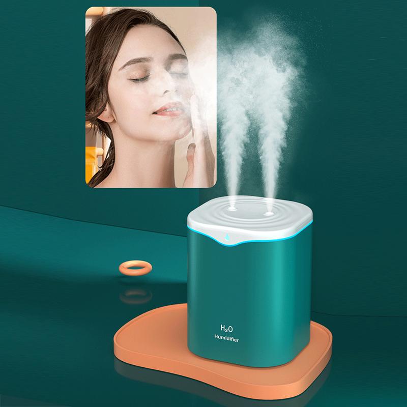 2000ML USB Máy Tạo Độ Ẩm Không Khí Đôi Xịt Cổng Tinh Dầu Khuếch Tán Hương Thơm Mát Phun Sương Tạo Phun Sương Tạo Ẩm Hình Ếch Con Cho Nhà Văn Phòng