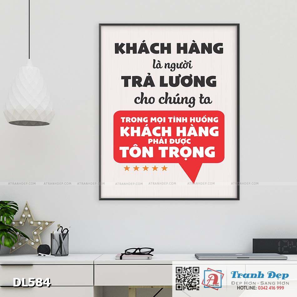 Tranh động lực trang trí phòng làm việc - Khách hàng là người trả lương cho chúng ta - DL584