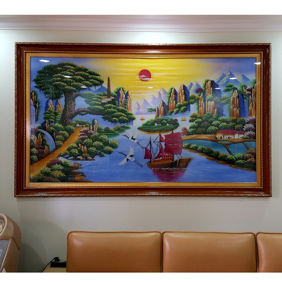 Bức tranh đá quý - Tùng nghênh khách