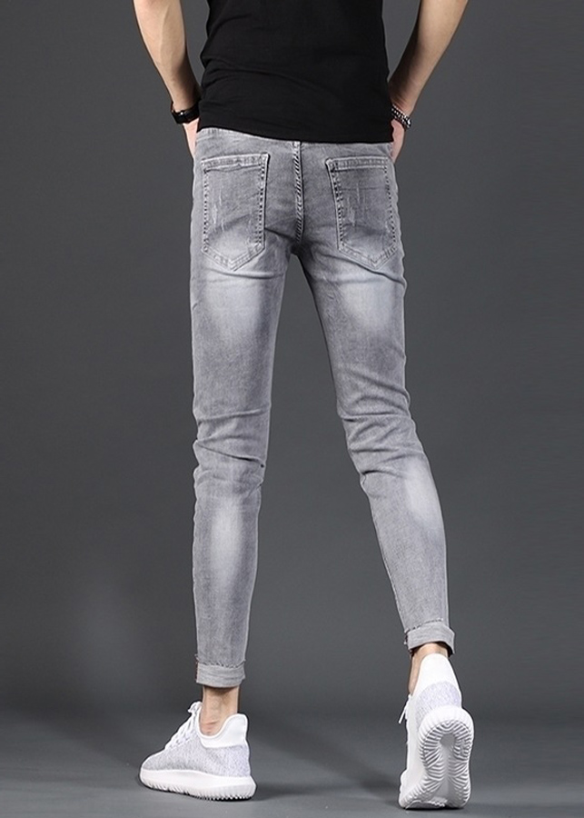Quần Jeans Nam Dáng Ôm Xám Trơn JEANXAM03